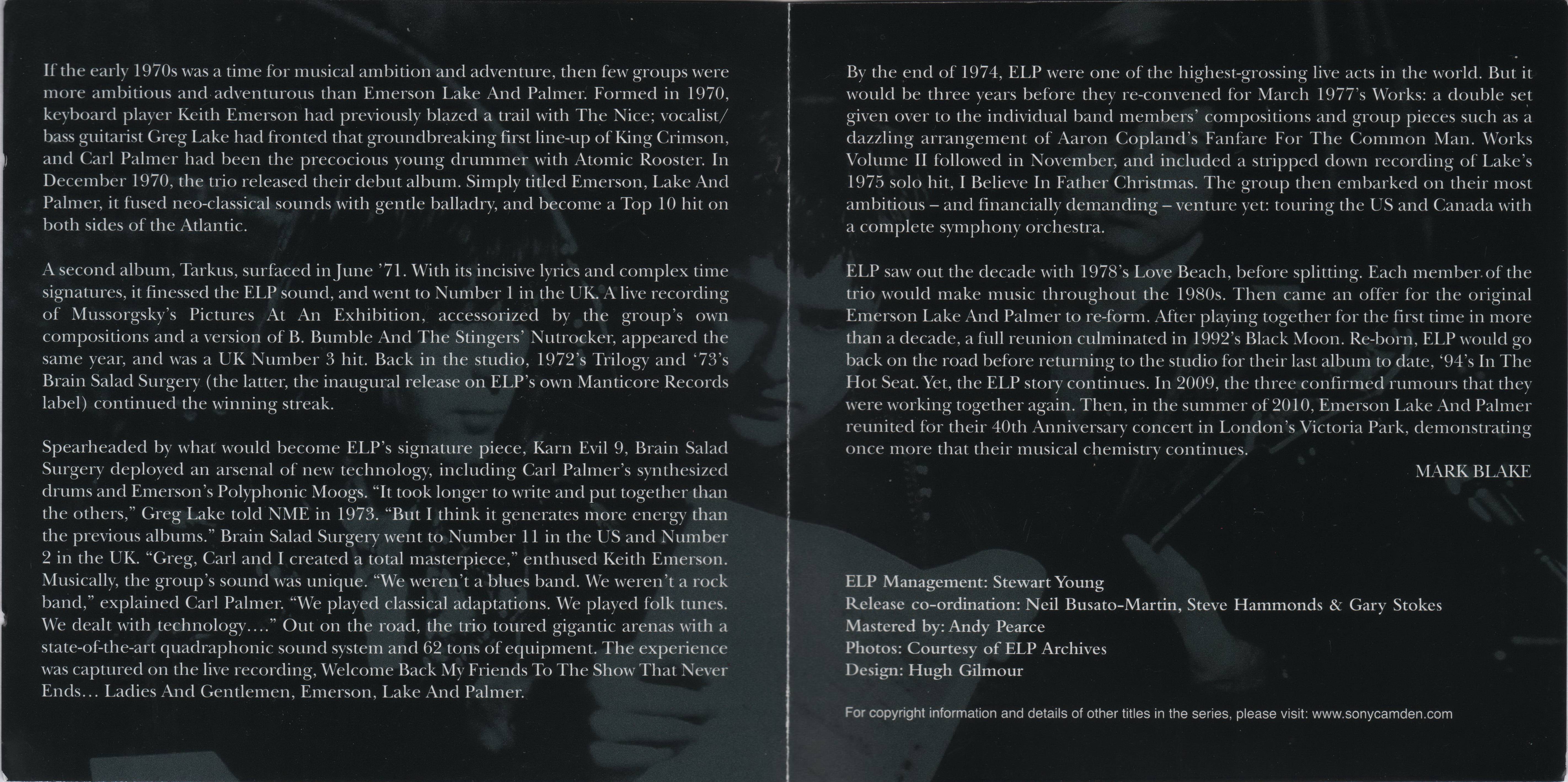 Emerson, Lake and Palmer From The Beginning The Best Of ELP : Booklet 2